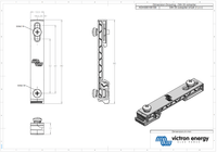 Dimensional drawing of small DIN35 adapter showing 80mm length and screw positions