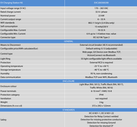 Technical specifications table for the Victron EV Charging Station NS model VIC-EVC200300200
