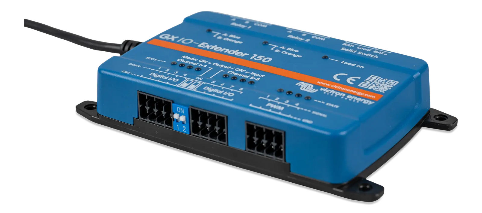 Angled view of the expansion module highlighting the front-facing terminal connectors