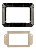 Black plastic adapter bezel and metal mounting plate for Victron GX Touch 50 display