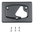Front view of black wall mount bracket for Victron GX Touch 50 display with three mounting screws