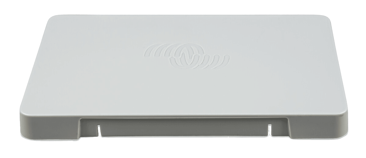 Front profile of the GX Touch 70 protection cover showing side cable notches