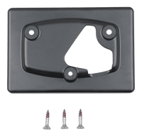 Front view of black GX Touch 70 wall mount bracket with three mounting screws