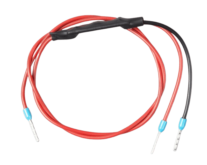 Victron inverting remote on-off cable with red and black wires and blue insulated crimp terminals