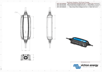 Dimensional drawing of the Victron IP65 Smart Charger showing length width and depth measurements