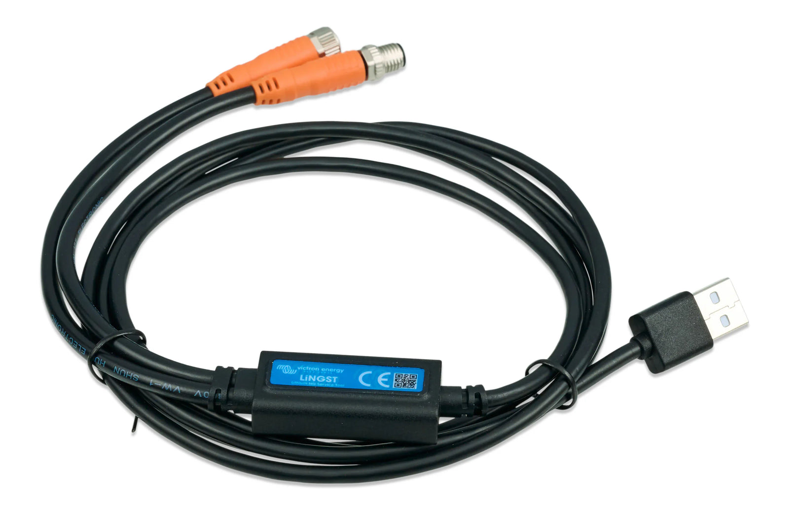 Overview of the Victron LiNGST service tool assembly with coiled cable