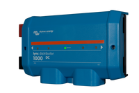 Perspective view of blue Victron Lynx Distributor 1000 showing terminal covers