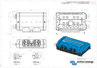 Dimensional drawing of Victron Lynx Distributor showing measurements in millimetres
