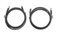 Two coiled 1m black cables with M8 male and female 3-pole connectors
