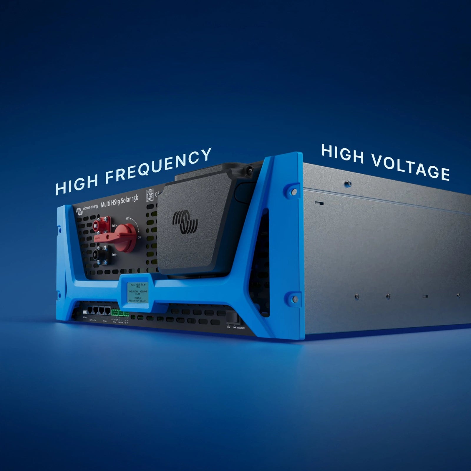 Rendered graphic highlighting high frequency and high voltage design features of the Multi HS19