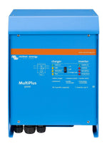 Front view of the Victron MultiPlus 5000 inverter charger in a blue aluminium enclosure
