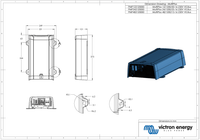 Dimensional drawing of the Victron MultiPlus 1200VA enclosure in millimetres