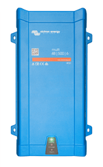 Front view of Victron MultiPlus 48V 500VA inverter charger in blue steel and ABS enclosure