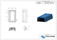 Technical dimensional drawing for Victron MultiPlus 48/800/9 inverter charger in millimetres