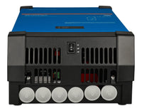 Bottom view of MultiPlus inverter showing cable entry points and main power switch