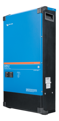 Angled profile showing black side panel and recessed handle of the inverter charger