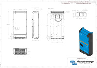 Engineering drawing showing dimensions and mounting holes in mm