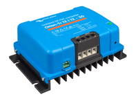 Perspective view of Victron Orion-Tr 12/12-30 isolated DC-DC converter showing heatsink and remote port