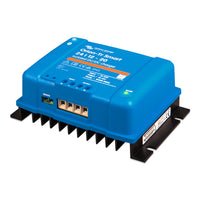 Angled perspective view showing the heatsink and terminals of the charger
