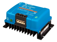 Angled perspective of Victron Orion-Tr Smart 48-12-30 isolated charger with heatsink and terminal block