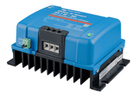 Angled perspective view of the Orion-Tr Smart charger showing the black finned heat sink base