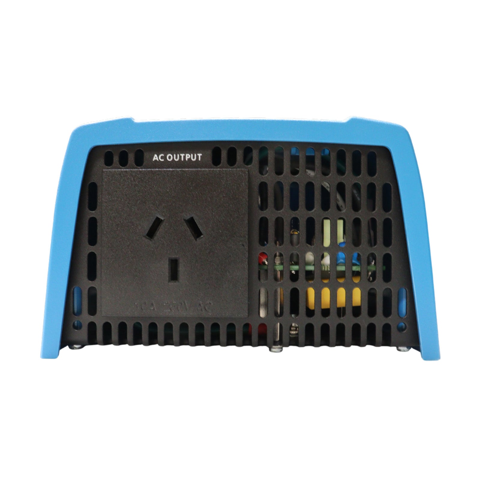 Front view of Victron Phoenix 12/375 inverter with a standard Australian New Zealand 3-pin AC outlet