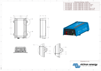 Technical dimensional drawing of the 12/800 inverter showing metric measurements and mounting points