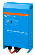 Front view of blue Victron Phoenix Inverter Compact 24V 1600VA for off-grid power systems