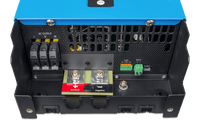 Bottom connection panel of the Phoenix Smart Inverter showing AC and DC terminals