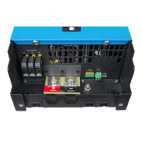 Bottom connection panel of the Phoenix Smart Inverter showing AC and DC terminals