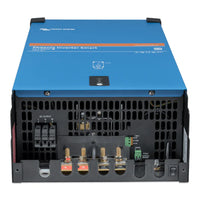 Bottom connection panel of the Victron 5000VA inverter showing electrical terminals
