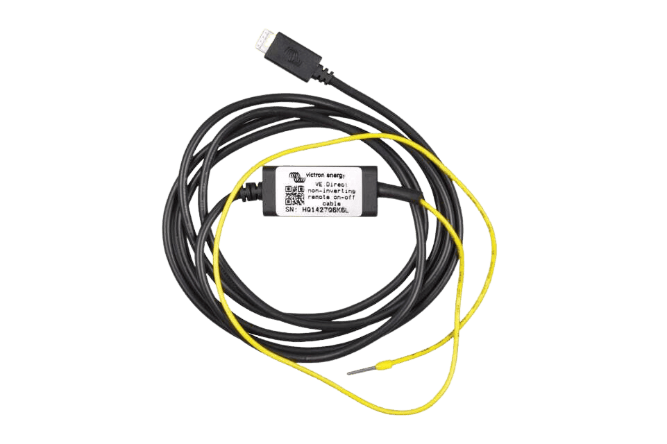 Victron VE.Direct non-inverting remote on-off cable with VE.Direct plug and tinned yellow wire lead