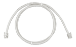 Coiled 0.3m grey RJ12 UTP cable with transparent modular connectors on both ends