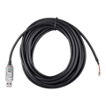 Coiled five metre Victron RS485 to USB interface cable with USB-A connector and stripped wire ends