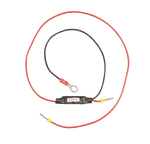 Victron Skylla-i remote on-off cable featuring a black wire with a ring terminal and a red wire with two pin terminals
