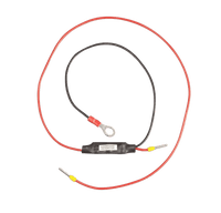 Victron Skylla-i remote on-off cable featuring a black wire with a ring terminal and a red wire with two pin terminals