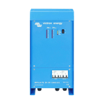 Front view of a blue Victron Skylla-TG 24V 30A GMDSS battery charger with LED displays and circuit breakers