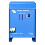 Front view of Victron Skylla-TG 24V 50A battery charger with LED display panels and circuit breaker