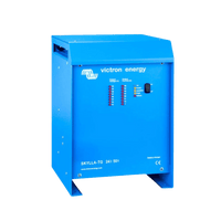 Victron Skylla-TG 24V 50A battery charger in blue metal enclosure with LED status display