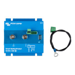 Top-down view of Victron Smart BatteryProtect 220A with M8 terminals, display and connector cable