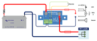 Wiring diagram for Victron Smart BatteryProtect showing battery, load, and remote switch connections