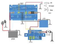 Technical wiring diagram showing Smart BMS integration between starter battery and lithium battery bank