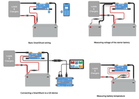 Wiring diagrams for basic and advanced battery monitor installations