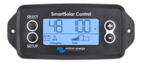 Front view of Victron SmartSolar pluggable LCD display with status icons and control buttons
