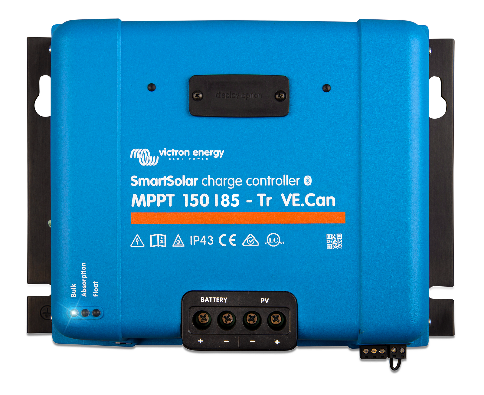Blue Victron SmartSolar MPPT 150/85-Tr VE.Can charge controller with screw terminals and status LEDs