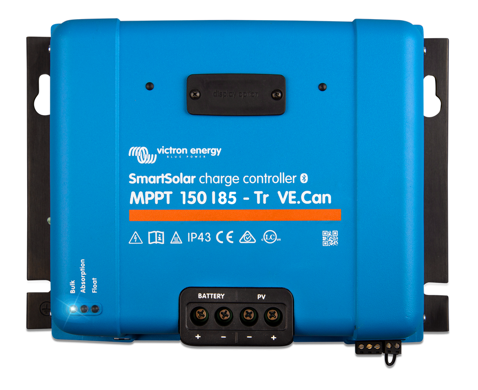 Blue Victron SmartSolar MPPT 150/85-Tr VE.Can charge controller with screw terminals and status LEDs