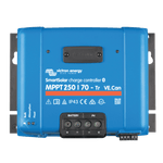 Front view of blue Victron SmartSolar MPPT 250/70-Tr charge controller with VE.Can and Bluetooth
