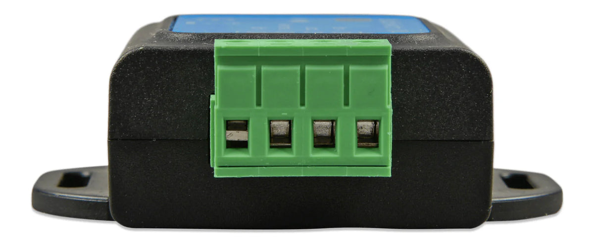Close-up of the 4-pin screw terminal connector on a Victron SolidSwitch 104