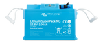 Front view of Victron 12V 100Ah SuperPack NG lithium battery with carry handles
