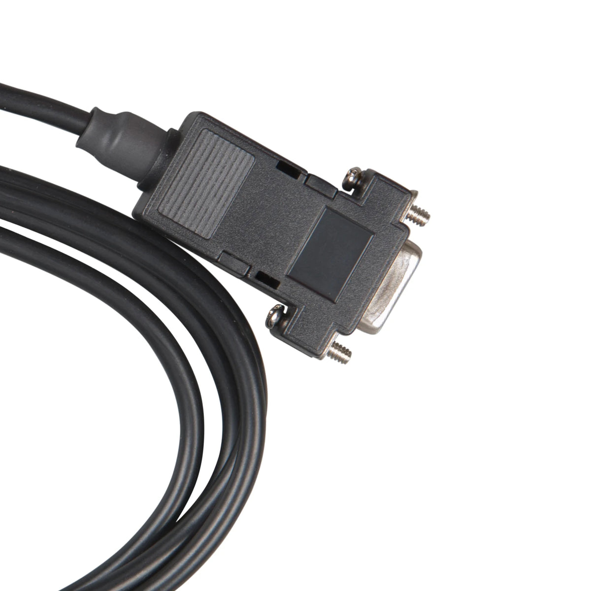VE.Direct to RS232 interface cable featuring a white 4-pin connector and female DB9 serial plug